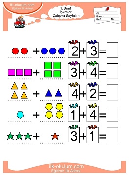 Çocuklar İçin toplam işlemi yaprak testleri 